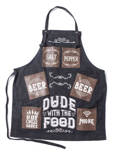 Picture of MANS CANVAS APRON - DUDE WITH FOOD